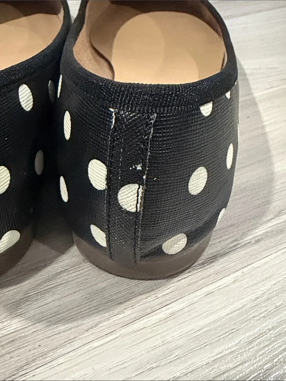 Talbots Black Polka Dot Trim Ballet Flats Size 8.5